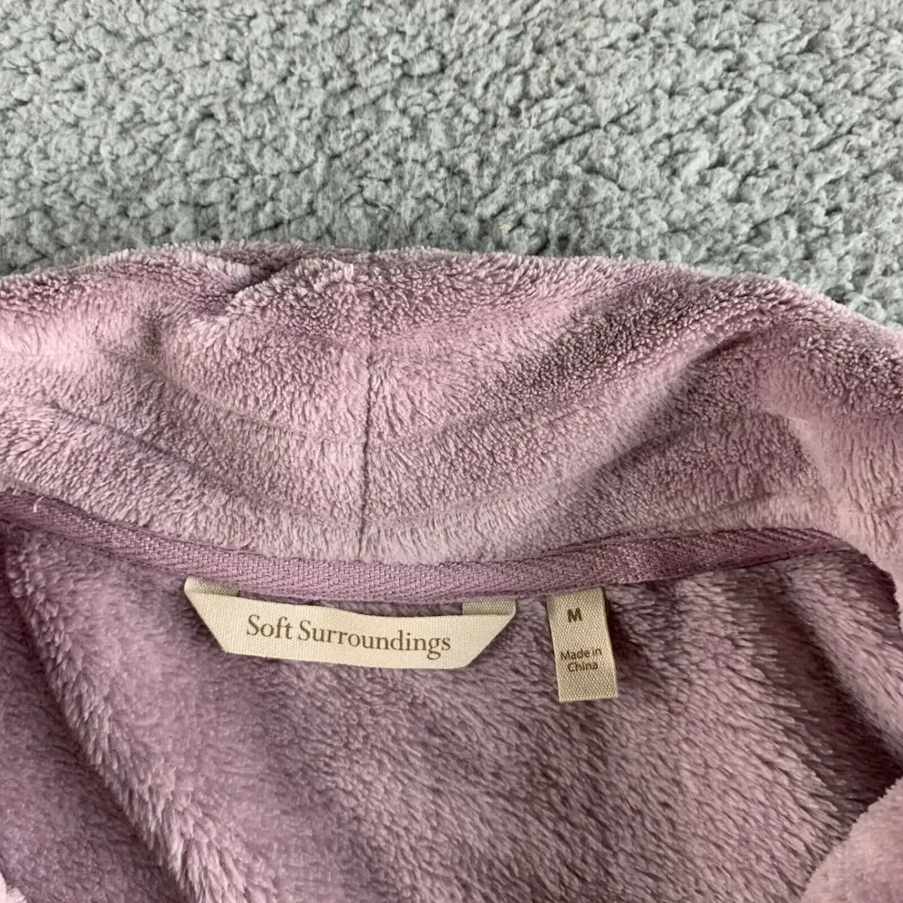 NEW Soft Surroundings Sweater Womens Medium Purple Fleece Over The Moon Pullover